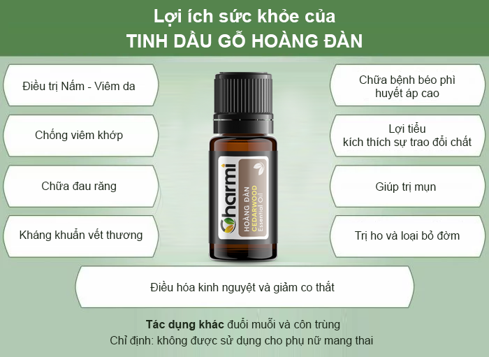 Lợi ích sức khỏe tinh dầu hoàng đàn