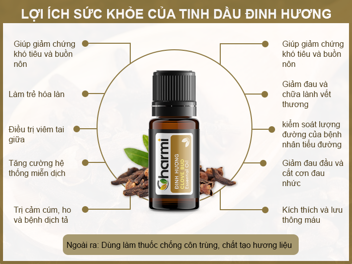 Lợi ích sức khỏe tinh dầu đinh hương
